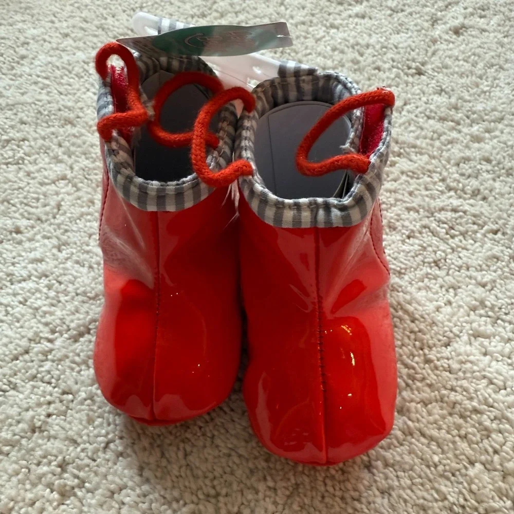 Happy Baby Boots‎ Infant 0-6 months Girls Boys Shiny Red Rain Shoes